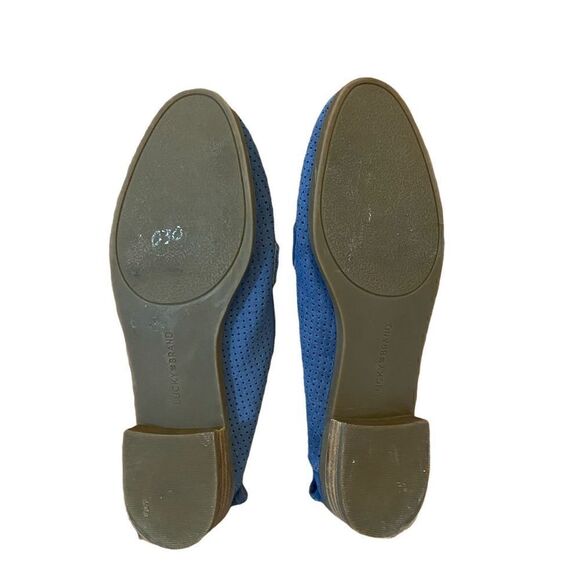 Lucky Brand Blue Suede Perforated Loafers Size 8.5 - Picture 2 of 2